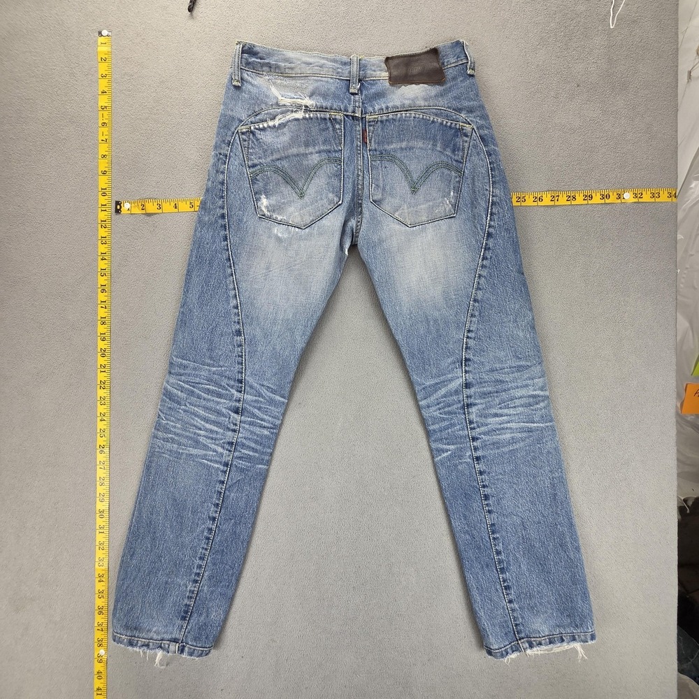 Vintage Levis‎ Engineered Jeans Womens Blue Whiskers Honeycomb Fits 26x28